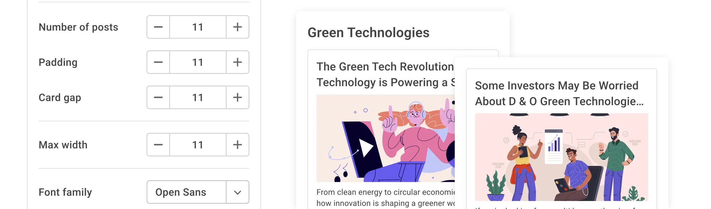 Options d'affichage personnalisées